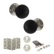 Atlantic Old English Whitby Door Knob Pack (Lock Set - Horizontal Sashlock, 3" Fire Rated Hinges x3)