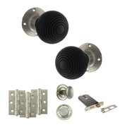 Atlantic Old English Whitby Door Knob Pack (Lock Set - Horizontal Bathlock, 3" Fire Rated Hinges x3)