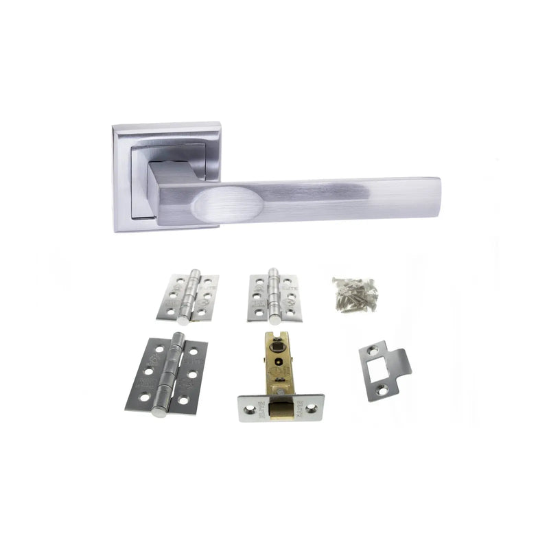 Atlantic STATUS Kansas Door Handle Pack (Latch Set - 2.5" CE Latch, 3" Fire Rated Hinges x3)