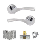 Atlantic Eco Aqua Door Handle Pack (Latch Set - 2.5" CE Latch, 3" Fire Rated Hinges x3)