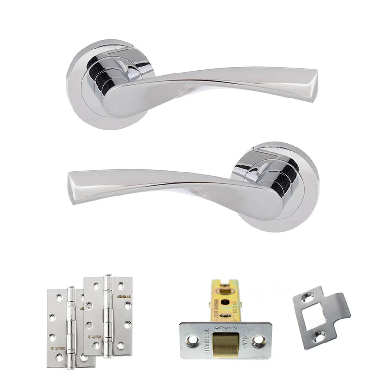 Atlantic Eco Aqua Door Handle Pack (Latch Set - 2.5" CE Latch, 4" Slim Knuckle Hinges x2)