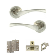 Atlantic Eco Aqua Door Handle Pack (Latch Set - 2.5" CE Latch, 4" Slim Knuckle Hinges x2)