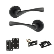 Atlantic Eco Aqua Door Handle Pack (Latch Set - 2.5" Latch, 3" Hinges x2)