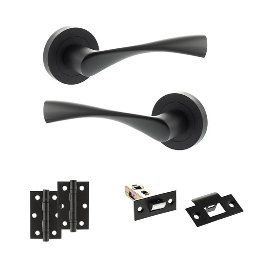 Atlantic Eco Aqua Door Handle Pack (Latch Set - 2.5" Latch, 3" Hinges x2)