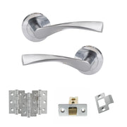 Atlantic Eco Aqua Door Handle Pack (Latch Set - 3" CE Latch, 3" Fire Rated Hinges x3)