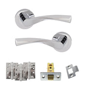 Atlantic Eco Aqua Door Handle Pack (Latch Set - 3" CE Latch, 4" Fire Rated Hinges x3)