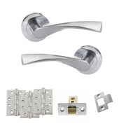 Atlantic Eco Aqua Door Handle Pack (Latch Set - 3" CE Latch, 4" Fire Rated Hinges x3)