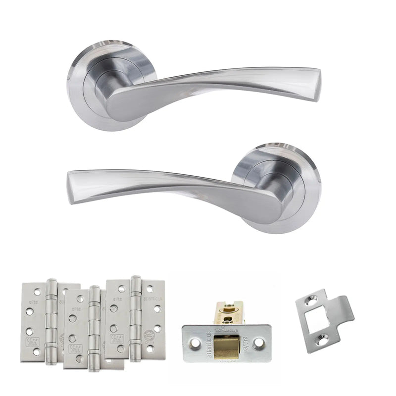 Atlantic Eco Aqua Door Handle Pack (Latch Set - 3" CE Latch, 4" Fire Rated Hinges x3)