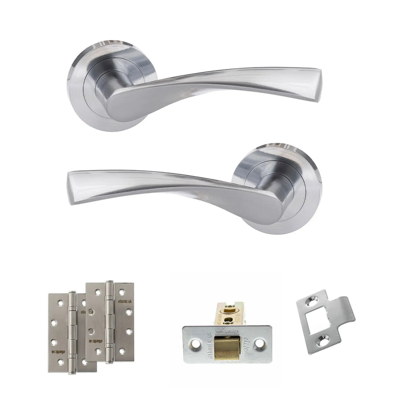 Atlantic Eco Aqua Door Handle Pack (Latch Set - 3" CE Latch, 4" Slim Knuckle Hinges x2)