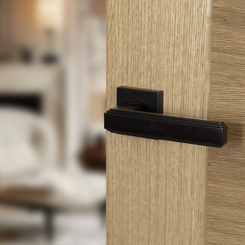 Atlantic Forme Alila Lever Door Handle on Minimal Square Rose