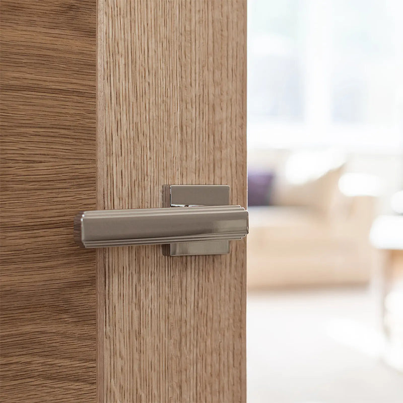 Atlantic Forme Alila Lever Door Handle on Minimal Square Rose