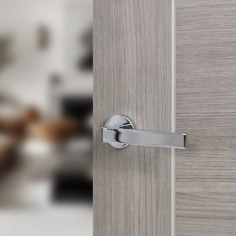 Atlantic Forme Asti Lever Door Handle on Minimal Round Rose