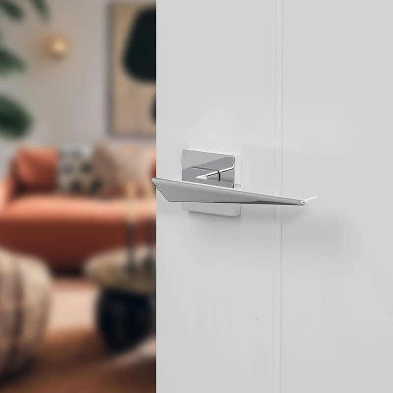 Atlantic Forme Naxos Lever Door Handle on Minimal Square Rose
