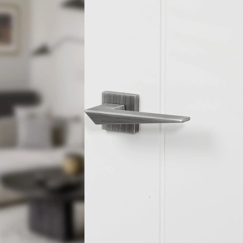 Atlantic Forme Naxos Lever Door Handle on Minimal Square Rose