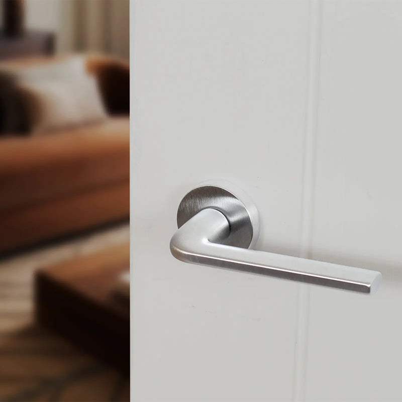 Atlantic Forme Milly Lever Door Handle on Minimal Round Rose