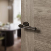 Atlantic Senza Pari Andretta Knurled Lever Door Handle on Minimal Round Rose