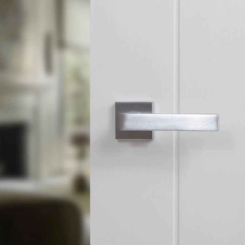 Atlantic Forme Asti Lever Door Handle on Minimal Square Rose