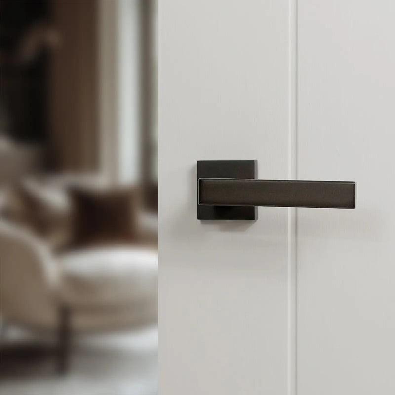 Atlantic Forme Asti Lever Door Handle on Minimal Square Rose