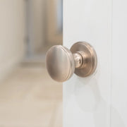 Atlantic Millhouse Brass Edison Solid Brass Domed Mortice Knob on Concealed Fix Rose