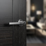 Atlantic Millhouse Brass Mason Knurled Lever Door Handle on 5mm Slimline Round Rose