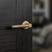 Atlantic Millhouse Brass Mason Knurled Lever Door Handle on 5mm Slimline Round Rose