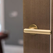 Atlantic Millhouse Brass Stephenson Knurled Lever Door Handle on 5mm Slimline Round Rose