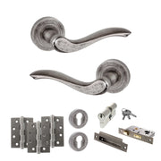 Atlantic Old English Warwick Door Handle Pack (Euro Lock Set - 3" CE Sashlock, 4" Fire Rated Hinges x3)