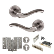 Atlantic Old English Warwick Door Handle Pack (Euro Lock Set - 3" CE Sashlock, 4" Fire Rated Hinges x3)