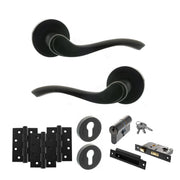 Atlantic Old English Warwick Door Handle Pack (Euro Lock Set - 2.5" CE Sashlock, 4" Fire Rated Hinges x3)