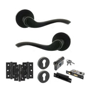 Atlantic Old English Warwick Door Handle Pack (Euro Lock Set - 3" CE Sashlock, 3" Fire Rated Hinges x3)