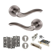 Atlantic Old English Warwick Door Handle Pack (Euro Lock Set - 3" CE Sashlock, 3" Fire Rated Hinges x3)