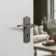 Atlantic Old English Warwick Key Lever Door Handle on Backplate