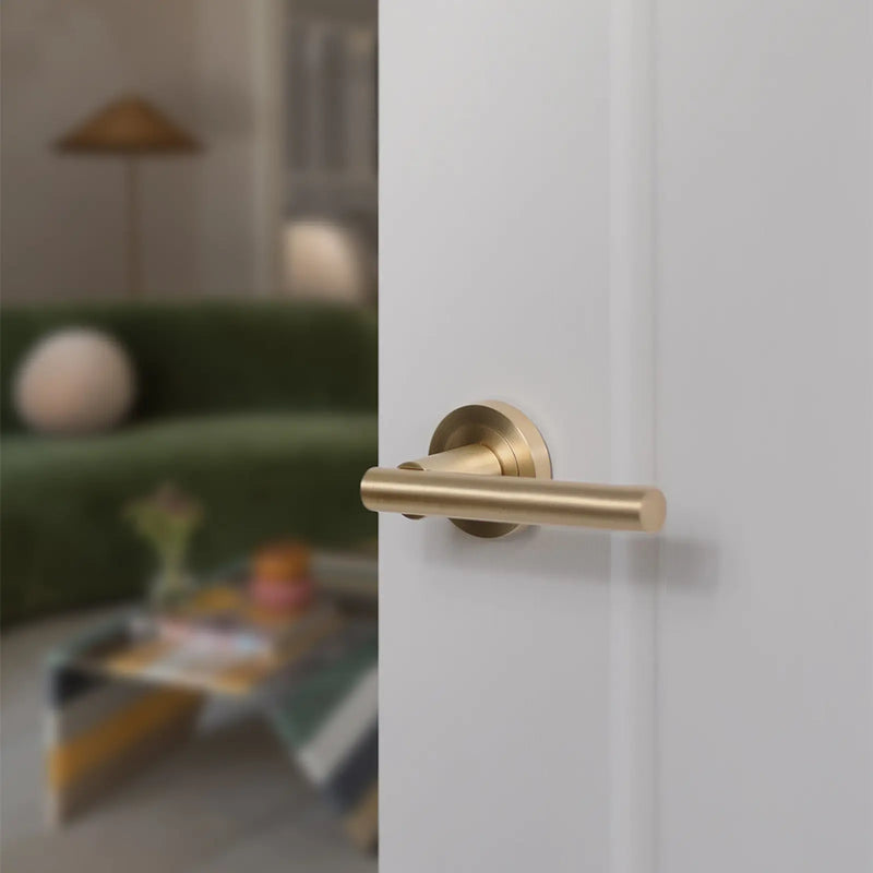 Atlantic STATUS Nebraska Lever Door Handle on Round Rose