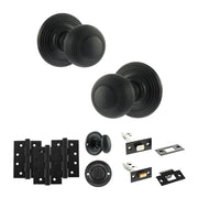 Atlantic Old English Ripon Door Knob Pack (Bathroom Set - 3" Deadbolt, 4" Fire Rated Hinges x3)
