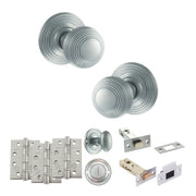 Atlantic Old English Ripon Door Knob Pack (Bathroom Set - 3" Deadbolt, 4" Fire Rated Hinges x3)