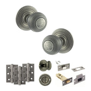 Atlantic Old English Ripon Door Knob Pack (Bathroom Set - 3" Deadbolt, 3" Fire Rated Hinges x3)