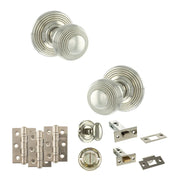 Atlantic Old English Ripon Door Knob Pack (Bathroom Set - 3" Deadbolt, 3" Fire Rated Hinges x3)