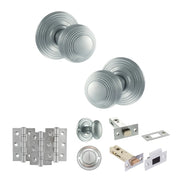 Atlantic Old English Ripon Door Knob Pack (Bathroom Set - 3" Deadbolt, 3" Fire Rated Hinges x3)