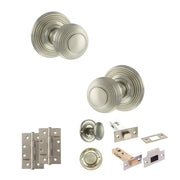 Atlantic Old English Ripon Door Knob Pack (Bathroom Set - 3" Deadbolt, 4" Slim Knuckle Hinges x2)