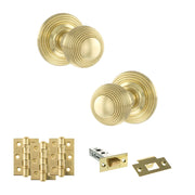 Atlantic Old English Ripon Door Knob Pack (Latch Set - 3" HD Latch, 3" Fire Rated Hinges x3)