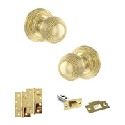 Atlantic Old English Ripon Door Knob Pack (Latch Set - 3" HD Latch, 4" Slim Knuckle Hinges x2)