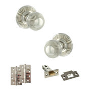 Atlantic Old English Ripon Door Knob Pack (Latch Set - 3" HD Latch, 4" Slim Knuckle Hinges x2)