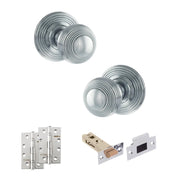 Atlantic Old English Ripon Door Knob Pack (Latch Set - 4" HD Latch, 4" Slim Knuckle Hinges x2)