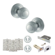 Atlantic Old English Ripon Door Knob Pack (Lock Set - 3" Latch & Deadlock, 4" Fire Rated Hinges x3)