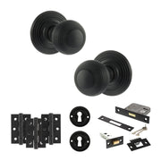 Atlantic Old English Ripon Door Knob Pack (Lock Set - 3" Latch & Deadlock, 3" Fire Rated Hinges x3)