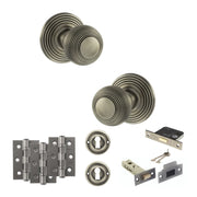 Atlantic Old English Ripon Door Knob Pack (Lock Set - 3" Latch & Deadlock, 3" Fire Rated Hinges x3)