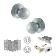 Atlantic Old English Ripon Door Knob Pack (Lock Set - 3" Latch & Deadlock, 3" Fire Rated Hinges x3)