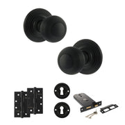 Atlantic Old English Ripon Door Knob Pack (Lock Set - Horizontal Sashlock, 4" Slim Knuckle Hinges x2)