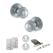 Atlantic Old English Ripon Door Knob Pack (Lock Set - Horizontal Sashlock, 4" Slim Knuckle Hinges x2)