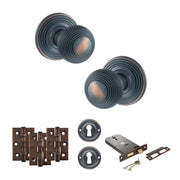 Atlantic Old English Ripon Door Knob Pack (Lock Set - Horizontal Sashlock, 3" Fire Rated Hinges x3)
